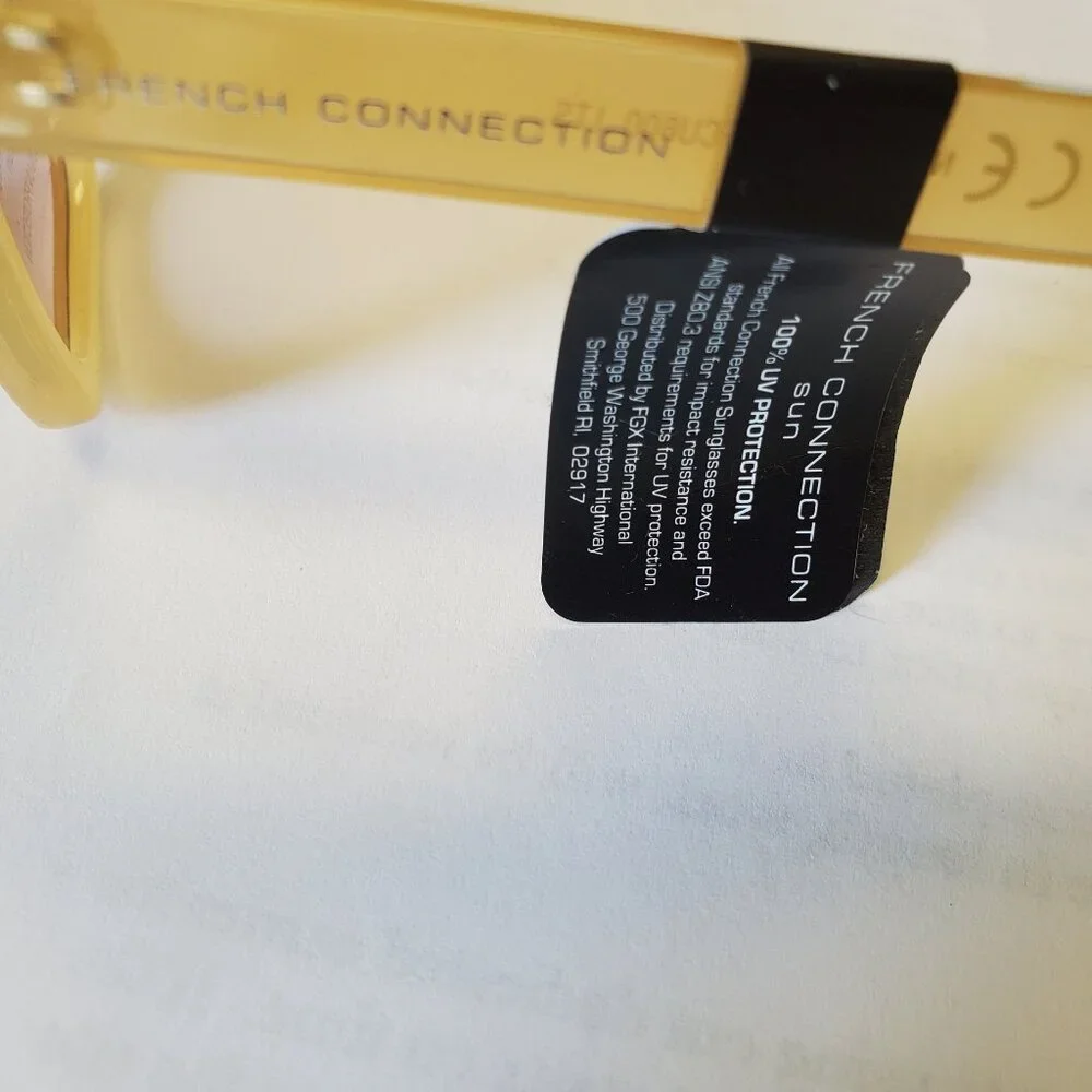 French Connection chunky square sunglasses with gradient lens-Sunny Yellow NWT